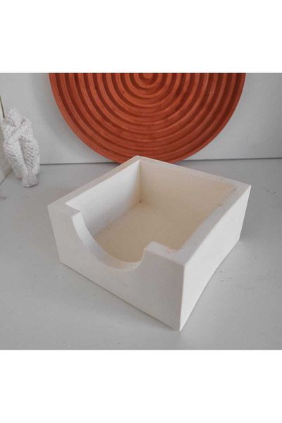KARRA White Concrete Note Holder Office Accessory