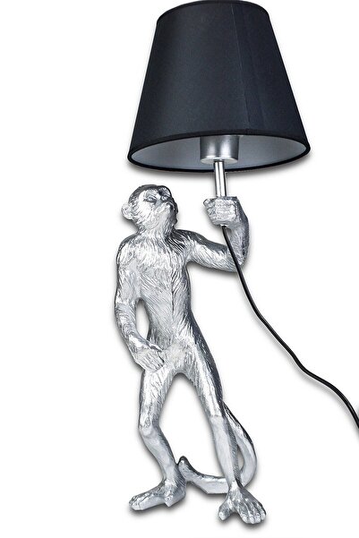 MIARIK DESIGN & DEKORASYON Silver Renk Tasarım Maymun Biblo Abajur