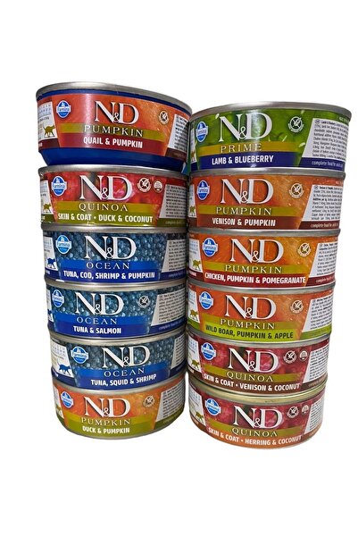 N&D Konserve Yetişkin Kedi Maması Yaş Kedi Maması Karışık Paket 12x70 gr