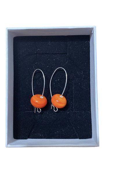 BAE ATOLYE Murano Cam Earrings - Orange Ball Glass