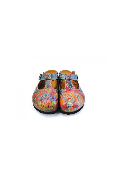 Mundos Red Peace and Love Printed Slippers