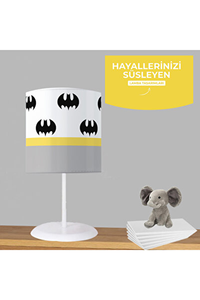 Bebaks Batman Desenli Bebek Odası Masa Abajuru Aydınlatması