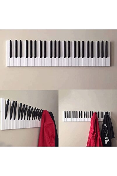 Galery Wood Manyetik Tuşlu Model Dekoratif Ahşap 15 Tuşlu Piyano Elbise Askıl...