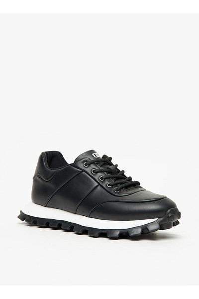 Duchini Men's Solid Sneakers with Chunky Sole and Lace-Up Closure