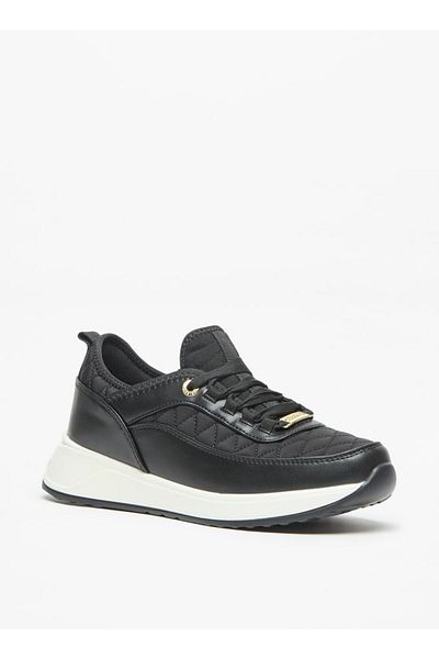 Celeste Women's Quilted Sneakers with Lace-Up Closure
