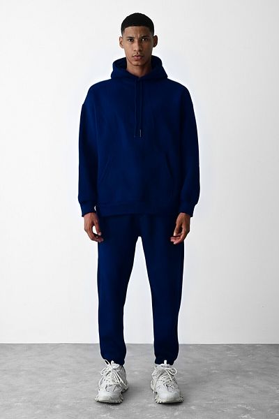 BayBayan Ανδρικό σετ αθλητικής φόρμας Navy Blue με 3 κλωστές με ελαστικό μέγεθος