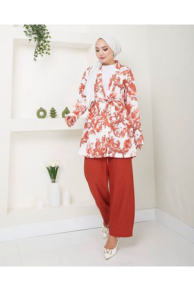 modasindoma Floral Patterned Women's Kimono Set