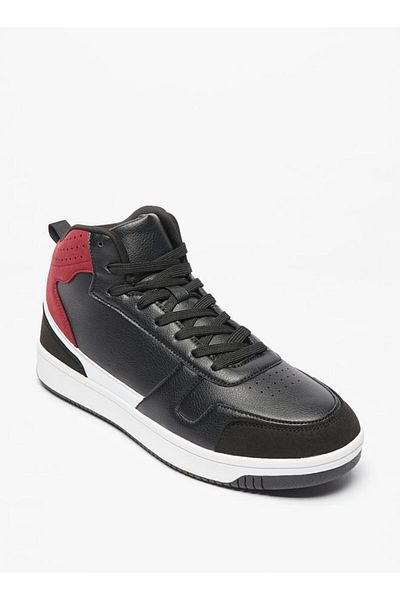 LBL by Shoexpress Perforated Sneakers with Panel Detail and Lace-Up Closure