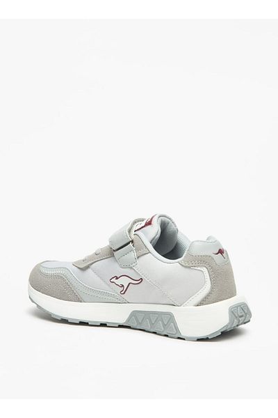 Kangaroos Boys' Logo Embossed Walking Shoes with Hook and Loop Closure