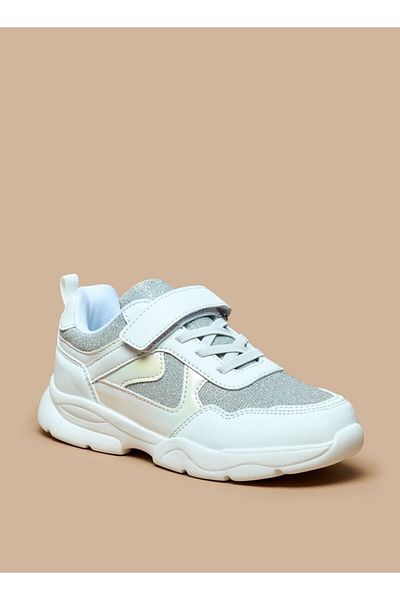 Flora Bella by Shoexpress Textured Sneakers with Hook and Loop Closure