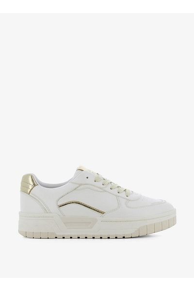 SJ Women's Solid Sneakers with Lace-Up Closure