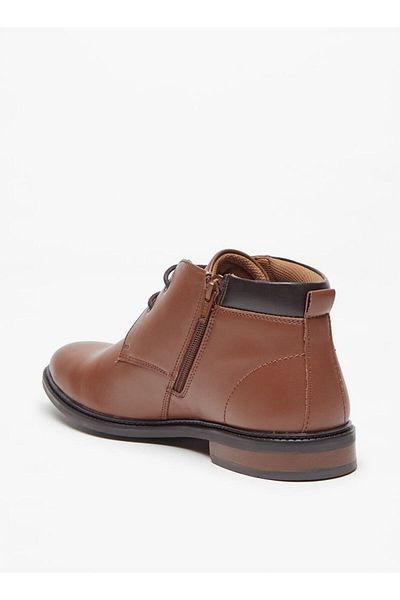 LBL by Shoexpress Solid Chukka Boots with Zip Closure