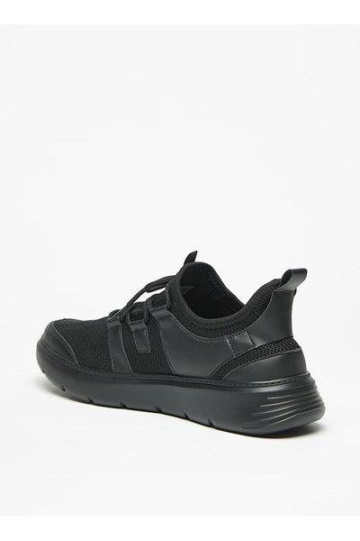 LBL by Shoexpress Textured Slip-On Sneakers with Lace-Up Detail