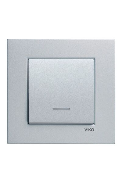 VİKO Artline Novella Gümüş Işıklı Anahtar ÇERÇEVELİ