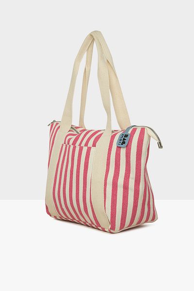 Bagmori Pink Striped Tote Beach Bag - Women's, Striped M000008488