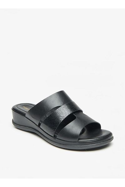 Flora Bella by Shoexpress Solid Slip-On Sandals with Flatform Heels