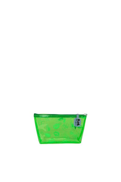 Bagmori Green Zippered Women's Makeup Bag - Printed, Transparent M000008490