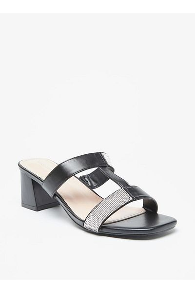 Flora Bella by Shoexpress Strappy Slip-On Sandals with Block Heels
