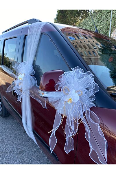 ecrin tuhafiye hobi Pratik Orkide Düğün Arabası Süsleme Seti - Gelin Arabası Süsü - Konvoy Süsü