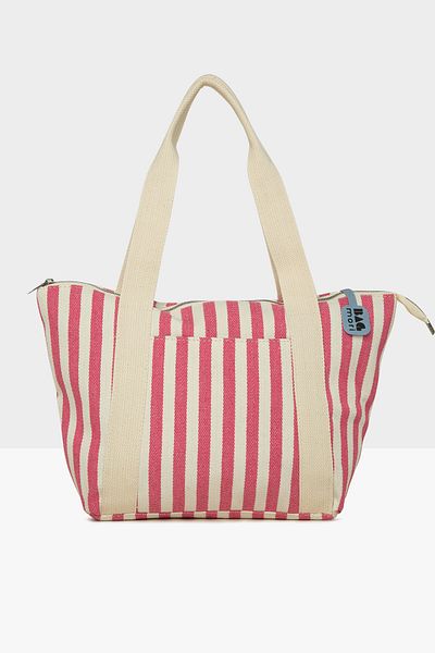 Bagmori Pink Striped Tote Beach Bag - Women's, Striped M000008488