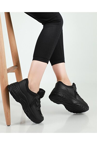 DarkStep 140 Zn Kadın Siyah Anorak Yüksek Taban Günlük Spor Ayakkabı