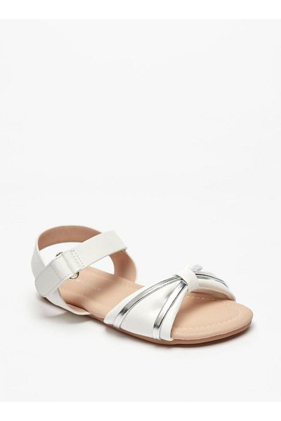 Flora Bella by Shoexpress Solid Open-Toe Sandals with Hook and Loop Closure