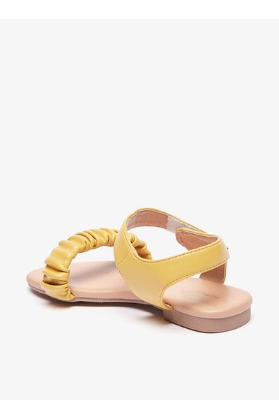 Flora Bella by Shoexpress Ruched Strap Sandals with Hook and Loop Closure