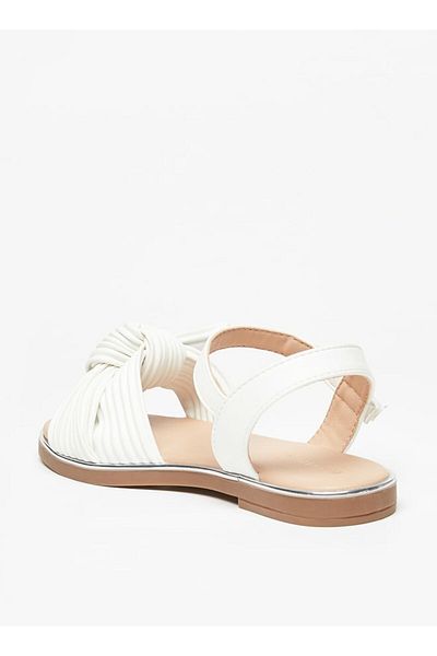 Flora Bella by Shoexpress Ribbed Knot Detail Strap Sandals