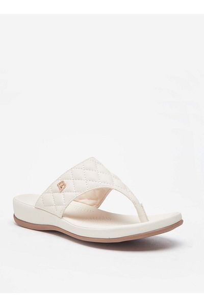 Flora Bella by Shoexpress Quilted Slip-On Thong Sandals