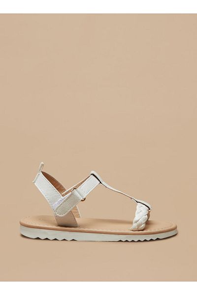 Flora Bella by Shoexpress Strappy Flat Sandals with Hook and Loop Closure