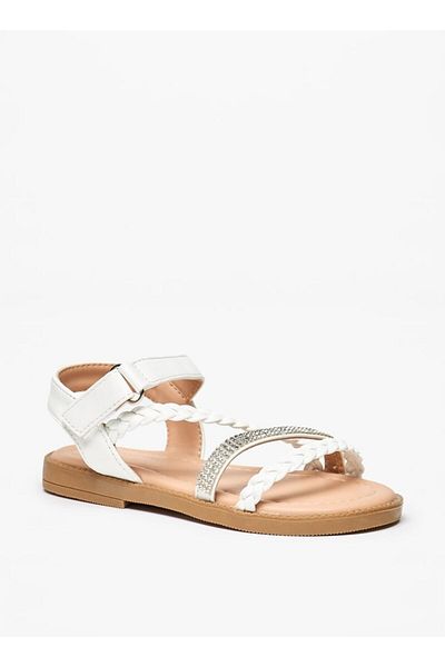 Flora Bella by Shoexpress Embellished Sandals with Hook and Loop Closure