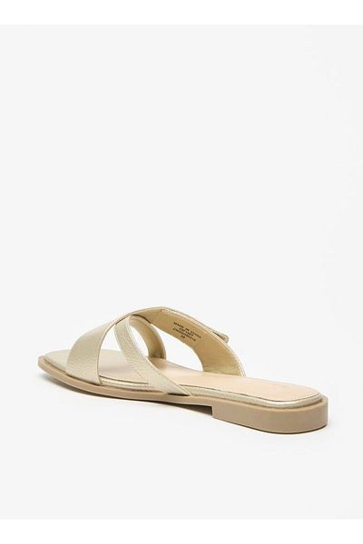 Flora Bella by Shoexpress Textured Slip-On Flat Sandals