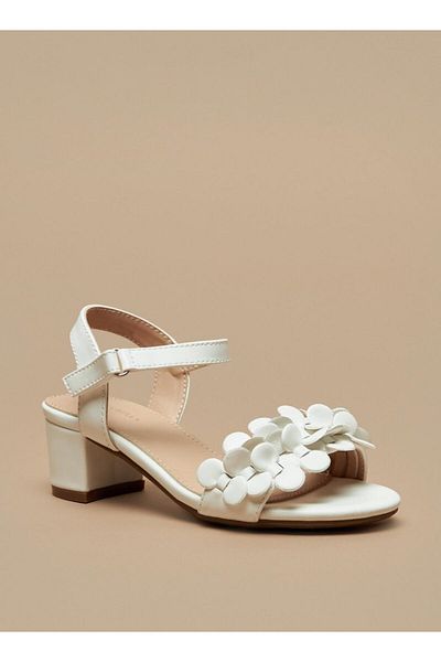 Flora Bella by Shoexpress Applique Detail Block Heeled Sandals with Hook and Loop Closure