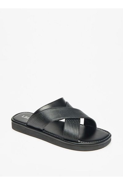 LBL by Shoexpress Textured Slip-On Criss Cross Arabic Sandals
