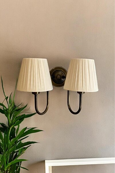 Fivorno Aydınlatma Basic Avangard Antique Applique Cream Hat - Double Sleeve