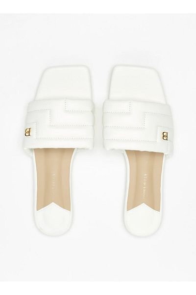 Flora Bella by Shoexpress Quilted Slip-On Slide Sandals