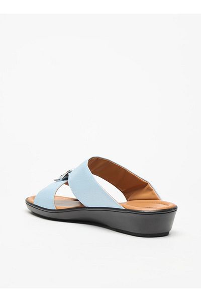 LBL by Shoexpress Textured Slip-On Arabic Sandals with Buckle Accent