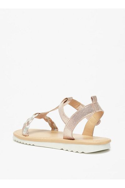 Flora Bella by Shoexpress Strappy Flat Sandals with Hook and Loop Closure