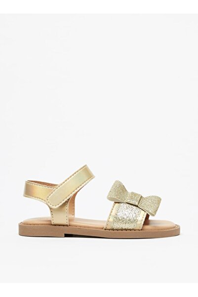 Flora Bella by Shoexpress Glitter Textured Sandals with Hook and Loop Closure