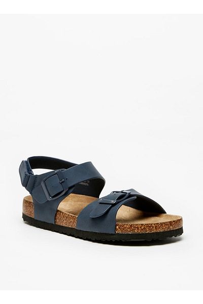 LBL by Shoexpress Boys' Buckle Sandals with Hook and Loop Closure