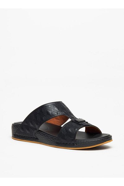 LBL by Shoexpress Men's Buckle Accent Quilted Slip-On Arabic Sandals