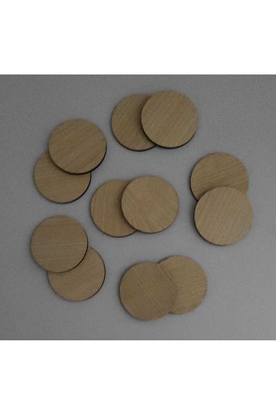 firdevsi hobi Double Sided Maple Patterned Supla - 10cm Diameter, 3mm Mdfa, 12 Pieces