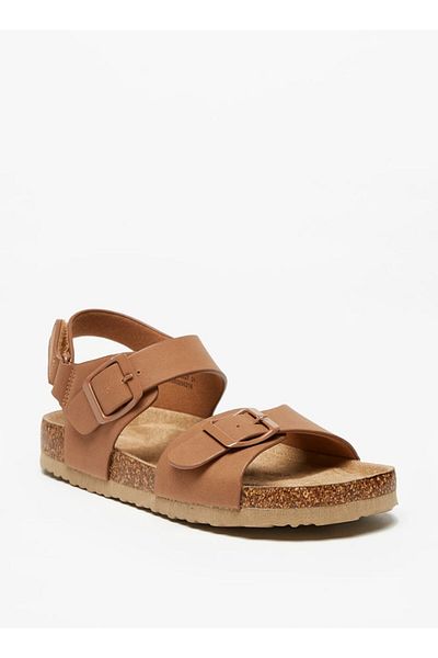 LBL by Shoexpress Boys' Buckle Sandals with Hook and Loop Closure