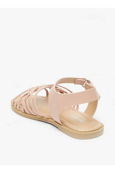 Flora Bella by Shoexpress Cross Strap Open Toe Sandals with Hook and Loop Closure