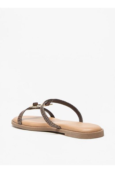 Flora Bella by Shoexpress Solid Slip-On Sandals with Logo Accent