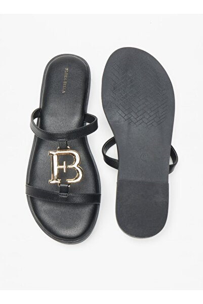 Flora Bella by Shoexpress Solid Slip-On Sandals with Logo Accent