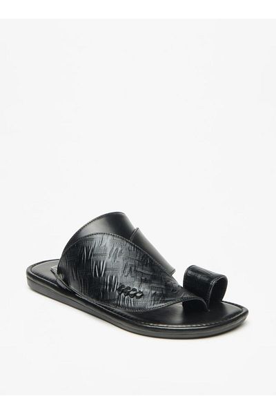 LBL by Shoexpress Textured Slip-On Arabic Sandals with Toe Loop