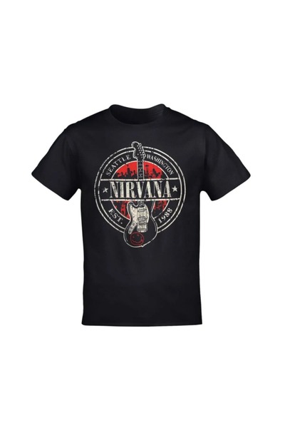CONSTRAİN 1988 Est. Nirvana gitarom otisnuta unisex crna majica