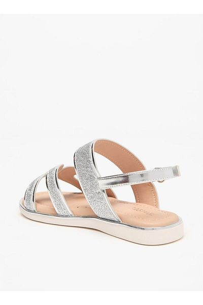 Juniors Glitter Detail Sandals with Hook and Loop Closure