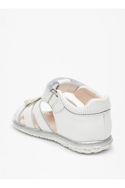 Barefeet Strappy Sandals with Floral Applique and Hook and Loop Closure